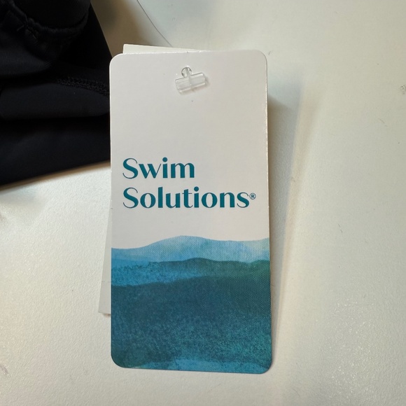 Swim Solutions Pull-On Swim Board Shorts Black NWT 20W - Picture 6 of 8